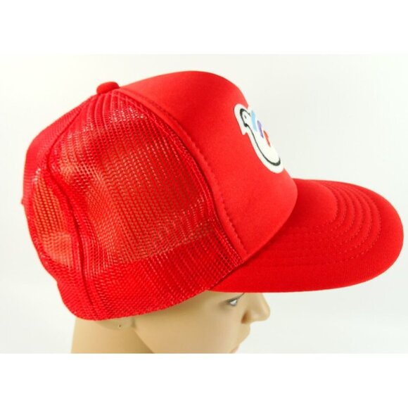 Vintage Trucker Hat Dove Rainbow Wings Red Foam Mesh Snapback Cap - Picture 4 of 8
